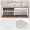PAGED Retro Storage Bench with Sliding Door, Classic Shutter Ottoman with Storage, Shoe Bench with Cushion & Adjustable Shelf, Entryway Bench - 4 of 4