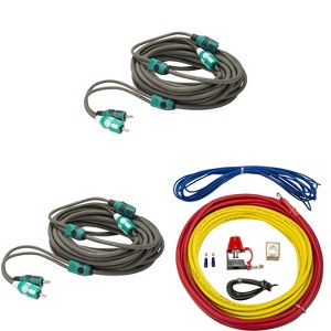 Kicker 47KMPK8 Marine 8awg Amp Power Kit & (2) 47KMI7 7 Meter RCA Cable - 1 of 3