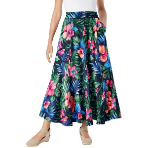 Woman Within Plus Size Wide Elastic Waist Skirt - 1 of 4
