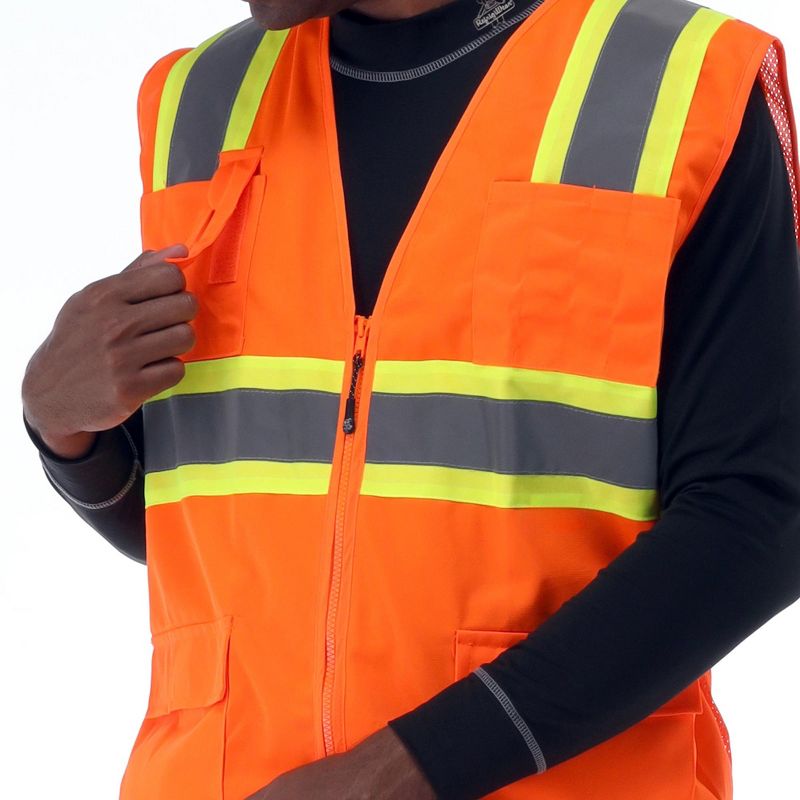 RefrigiWear Hi Vis Safety Orange Work Vest, 4 of 8