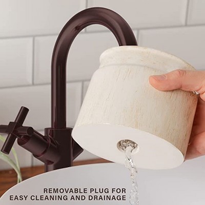 Beige Resin Rustic Luxe 4-Piece Bathroom Accessories Set