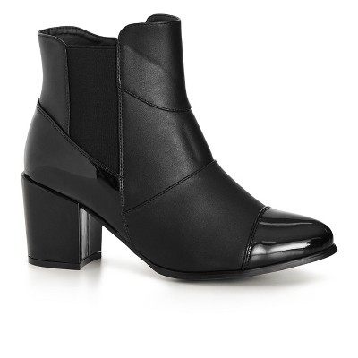 Evans | Women's Wide Fit Beaven Ankle Boot - Black - 9w : Target