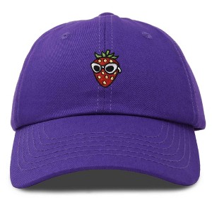 Dalix Strawberry Embroidered Cap Cotton Baseball Summer Cool Dad Hat Womens - 1 of 4