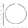 Black Bow Jewelry 3mm x 65mm, 14k White Gold, Diamond-cut Round Hoop Earrings - 4 of 4