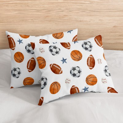 Full White Microfiber Boys' Sports Theme Bedding Set