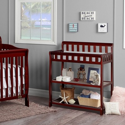 Cherry Wood 2-in-1 Changing Table with Safety Strap