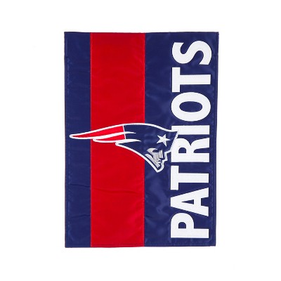 Team Sports America New England Patriots Outdoor Safe Double-Sided Embroidered Logo Applique Garden Flag, 12.5 x 18 inch