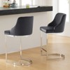 Bekrvio Bar Stools, 26” Counter Height with Back - Upholstered PU Leather/Velvet  Steel U-Shaped Base for Kitchen Counter Island - 3 of 4