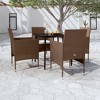 vidaXL Patio Dining Set Outdoor Dining Set Table and Chair Set for Garden - Brown and Black 5 Piece with Cushions 31.5 Inch Table - 2 of 4