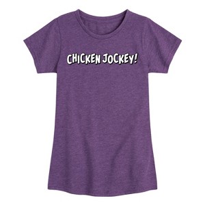 Girls' - Instant Message - Chicken Jockey Gamer Fitted Short Sleeve Graphic T-Shirt - 1 of 4