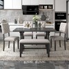 NicBex Dining Room Table Set for 6 Morden Dining Room Table with Wooden Tabletop, 4 Padded Chairs and 1 Bench for Kitchen - 3 of 4
