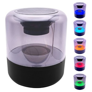 Link LED 3D Multi Color Transparent Bluetooth Cylinder Speaker Great For Bedrooms, Dens, Office and Dorm Rooms Makes A Great Gift - 1 of 3