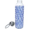 Pavilion Gift Company - Blue Swirl - 16.5 oz Hand Decorated Glass Water Bottle - Portable Drinkware - 4 of 4