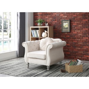 Transitional Upholstered Flared Armchair with Comfortable Seating and Easy Assembly for Living Room - 1 of 4
