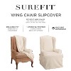 Duck Wing Chair Slipcover Tan - Sure Fit: Cotton Stretch Fit, Indoor Box Cushion Compatible, Machine Washable - 3 of 4