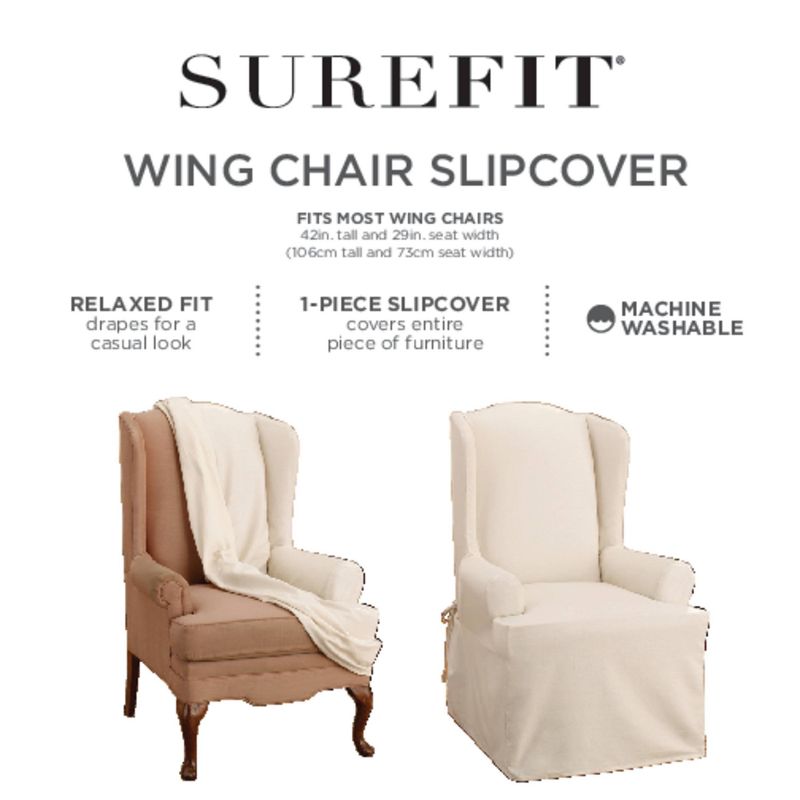Duck Wing Chair Slipcover Tan - Sure Fit, 3 of 6