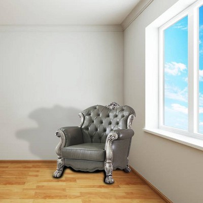 Dresden 45" Vintage Bone White PU Tufted Chair