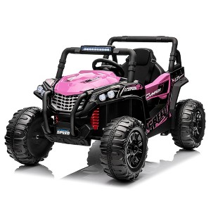 12V Kids Ride on Car, Electric Off-Road UTV Truck with Forward and Reverse Functions, Double Open Doors, Safety Belt, Horn, for Kids - 1 of 4
