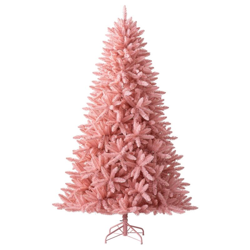 Treetopia Luxe La Vie En Rose 6 Foot Artificial Prelit Full Bodied Christmas Tree Holiday Decoration with White LED Lights, Premium Stand & Foot Pedal, 5 of 7