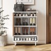 UbMelt 28.74 Inch Shoe Cabinet,Modern Entryway 18-Pair Shoe Cabinet Storage Organizer with 2 Doors and Open Shelf for Entryway - 4 of 4