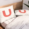 Deny Designs Standard April Lane Art Block Red Monogram U Microfiber Printed Pillow Sham - 2 of 3
