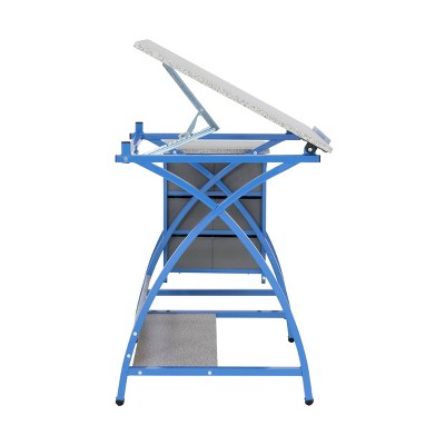 Comet Plus Blue/Gray Craft Table with Stool and Storage - 40.25" x 26"