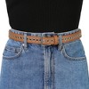 Allegra K Women's PU Leather Metal Buckle Skinny Hollow Grommet Waist Belts - 4 of 4