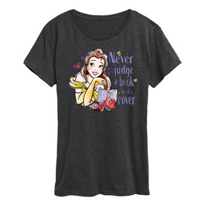 Women's - Disney - Belle Never Judge A Book Short Sleeve Graphic T-Shirt - 1 of 4