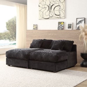 CAVINAS 55" Modern Luxury Sofa Couch, Corduroy Upholstery Sleeper Sofa Bed, for Living Room - 1 of 4