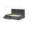 Donco Kids Equable Modern Full Bookcase Daybed in Dark Grey Finish with Dual Underbed Drawers - 3 of 4