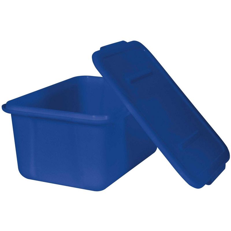 School Smart Storage Tote with Snaptite Lid, 11-3/4 x 15-1/2 x 7-1/2 Inches, Blue, 1 of 4