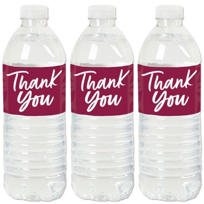 Big Dot of Happiness Burgundy Elegantly Simple - Guest Party Favors Water Bottle Sticker Labels - Set of 20