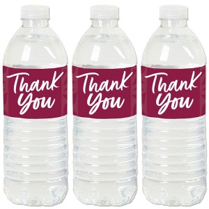 Big Dot of Happiness Burgundy Elegantly Simple - Guest Party Favors Water Bottle Sticker Labels - Set of 20 - 1 of 4