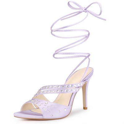 Florens crystal-embellished leather sandals - Purple