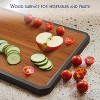 Cutting board, 2-in-1 cutting board with wood and stainless steel, double-sided cutting board with handle, 16" x 11" cutting board for kitchen - 4 of 4