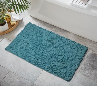 Bell Flower Collection Cotton Floral Pattern Tufted Bath Rug - Home Weavers