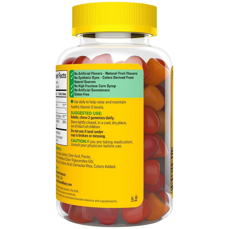 Nature Made Vitamin D3 2000 IU (50 mcg), for Bone Health and Immune Support Vitamin Gummies, 4 of 12