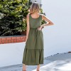 Women's Olive Green Tiered Maxi Tank Dress - Cupshe - 4 of 4