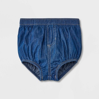 Image of Baby Girls' Denim Ruffle Shorts - Cat & Jack™ Medium Wash 6-9M