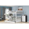 Okak Full-Over-Full Bunk Bed with Ladder 2 Drawers and Safety Guardrail Solid Wood Loft Bunkbeds for Kids, Girls, Boys Easy Assemble, White - 3 of 4