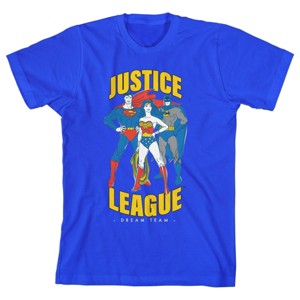 Boy's Royal Blue Graphic Tee, Justice League Victory Pose - 1 of 1