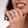GILDED Statement Ring Band in 14KT Gold Plated and 925 Sterling Silver for Women with 1 Carat Lab Grown Diamond, Anniversary Wedding Band Rin, Size 7 - 4 of 4