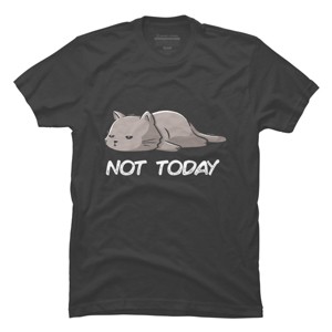 Men's Design By Humans Not Today Cat By EduEly T-Shirt - 1 of 4