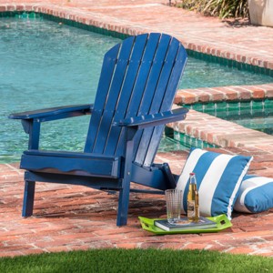 Foldable Acacia Wood Patio Accent Chair With Stackable Arm Rest,Slatted Seat And Back,Adirondack Chairs Folding,Patio Chair Outdoor -Maison Boucle - 1 of 4