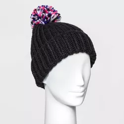 Women's Solid Beanie with Pom - Wild Fable™