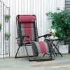 XL Oversize Zero Gravity Recliner, Padded Patio Lounger Chair, Folding Chair with Adjustable Backrest, Cup Holder, and Headrest for Backyard - 2 of 4