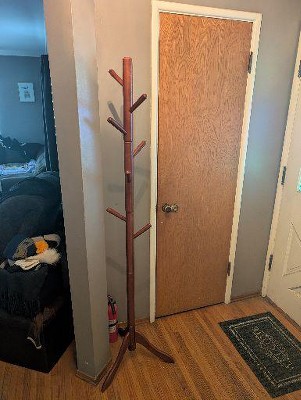 Costway Wooden Coat Rack Stand – Hall Tree Entryway Organizer With 8 Hooks, 2 Heights, Grey