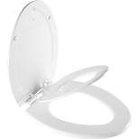 Mayfair by Bemis NextStep2 Never Loosens Elongated  Wood Children's Potty Training Toilet Seat with Easy Clean and Slow Close Hinge - White