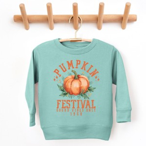 The Juniper Shop Pumpkin Festival Gourd Vibes Toddler Sweatshirt - 5/6T - Seafoam - 1 of 4