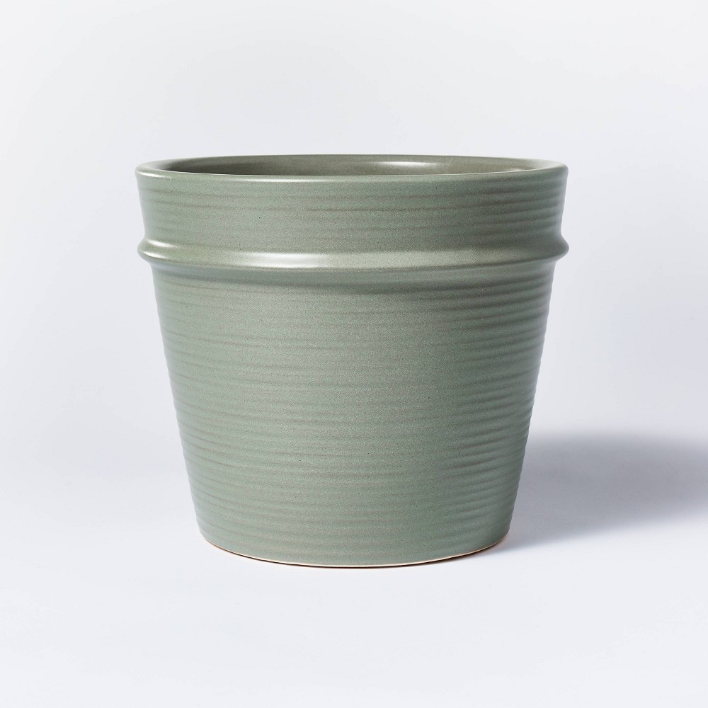 7" x 8" Earthenware Tabletop Planter Gray - Threshold designed with Studio McGee